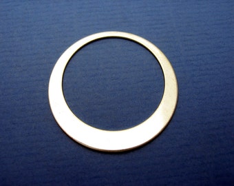 Sterling Silver Open Circle Washer Disc for Earrings ASYMMETRIC TAPER 1-1/4 inch Quality Jewelry Qty 2