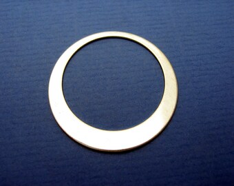 Sterling Silver Open Circle Washer Disc for Earrings Links Pendentif Collier Bracelet ASYMMETRIC TAPER 1-1/4 pouces Bijoux de qualité Qty 2