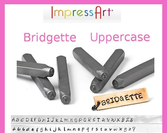 BRIDGETTE UPPERCASE Letter Alphabet Metal Stamps font 3mm 1/8 inch ImpressArt Upper Case Jewelry Stamps Hand Stamping Tools