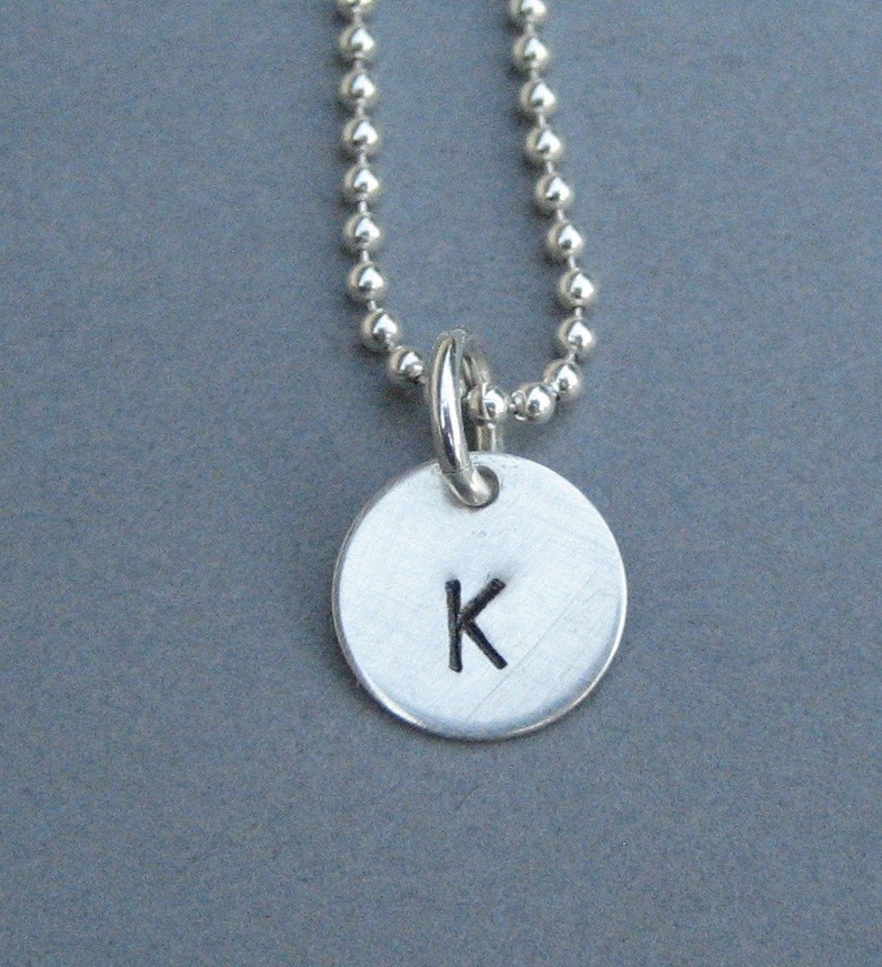 Personalized Sterling Silver Necklace Hand Stamped Symbol