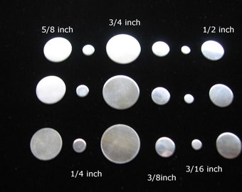 Metal Stamping Blanks 18 Piece Variety Pack CIRCLE Discs, 3/4, 5/8, 1/2, 3/8, 1/4, 3/16 inch, 24 ga 22 Gauge Sterling Silver Disks SMOOTH