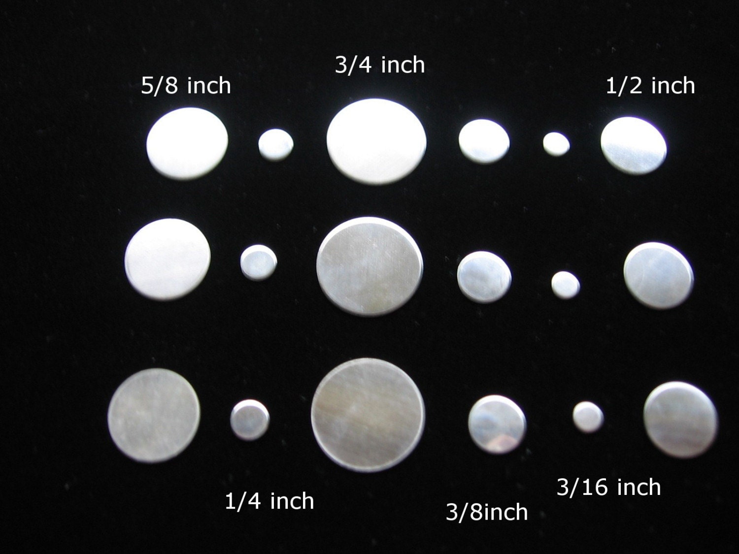 Metal Stamping Blanks 18 Piece Variety Pack CIRCLE Discs 3 4 5 8 1 2 Metal Stamping Blanks 18 Piece Variety Pack CIRCLE Discs 3 4 5 8 1 2