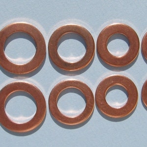 Copper Blank Disc VARIETY PACK Round Circle Tag Charms Hand STAMPING bead caps spacers 1 inch 3/4 5/8 1/2 3/8 Jewelry Making Supplies Qty 25 image 4