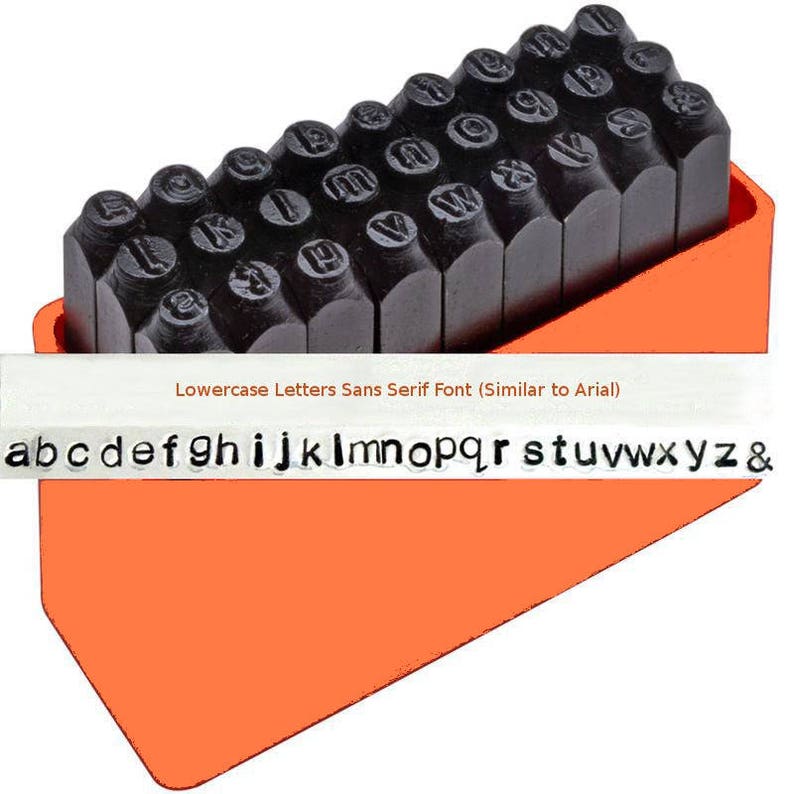 COMPLETE 1/8 ARIAL Stamp Set Uppercase Lowercase Numbers 1/8 inch 3mm Alphabet Letter Quality Steel Metal Stamps You Get ALL 3 Sets image 3