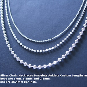 Sterling Silver Bead Chain Necklace 2.5 mm wide Ball, 24 Inch, Custom Chunky Necklace 2.5mm 24 Inch image 1