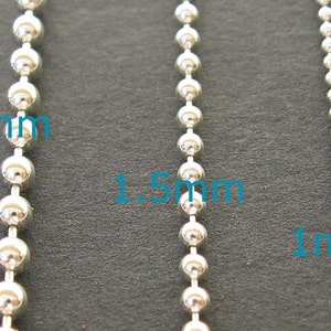 Sterling Silver Bead Chain Necklace 2.5 mm wide Ball, 24 Inch, Custom Chunky Necklace 2.5mm 24 Inch image 2