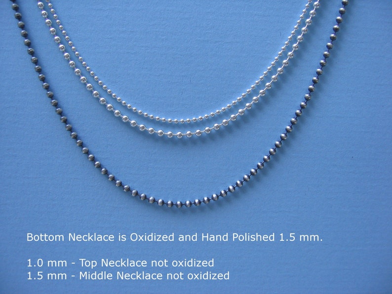 Sterling Silver Bead Chain Necklace 2.5 mm wide Ball, 24 Inch, Custom Chunky Necklace 2.5mm 24 Inch image 3