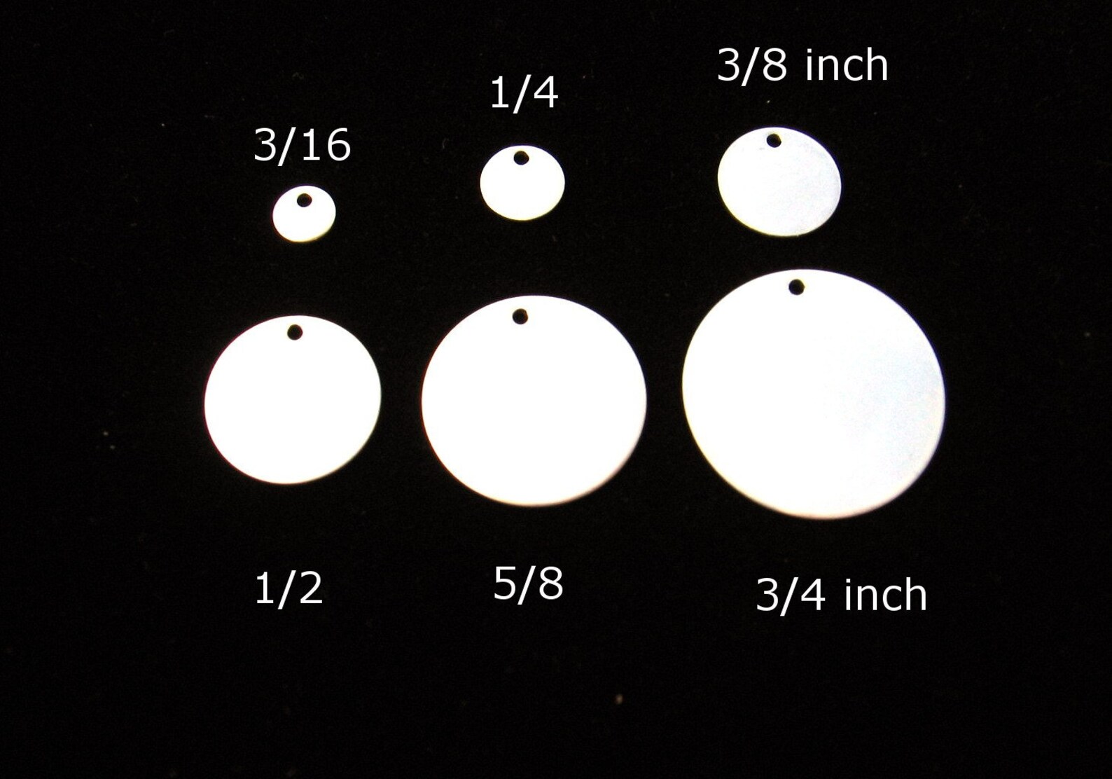 1 Inch Blank Disc HOLE Sterling Silver Round Disk Hand Stamp for Circle ...