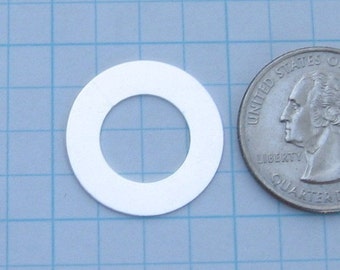 7/8 pouces 22g Argent Sterling Blank Open Circle Washer Disque De Fabrication de Bijoux Fournitures Métal Rond Blanc Personnalisé Estampage à la Main SMOOTH Qté 5
