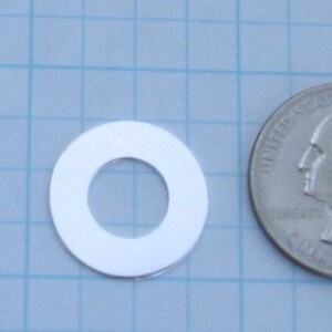 3/4 Inch 22ga Sterling Silver WASHER Disc Jewlery Making Supplies Round Blank Circle Charm Disk Engrave Hand STAMPING Smooth Quality Qty 8
