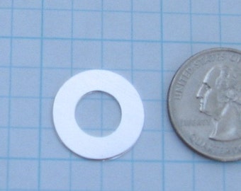 3/4 Inch 22ga Sterling Silver WASHER Disc Jewlery Making Supplies Round Blank Circle Charm Disk Engrave Hand STAMPING Smooth Quality Qty 8