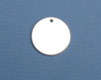 Sterling Silver STAMPING Blank Metal Stamping Blank Discs Circle Disk with HOLE SMOOTH Burnish Fine Jewelry Making Charms 1/4 Inch