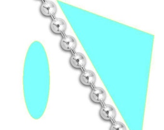 Custom Sterling Silver Bead Chain 2mm Ball Necklace Bracelet Anklet All Lengths inch 2.0mm