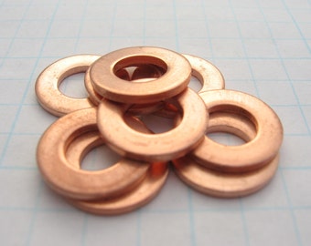 COPPER Metal Blanks for Hand STAMPING Open Circle WASHERS 16 mm 5/8 inch Disc 20 gauge thick Hand Stamped Jewelry Making Supplies Qty 10