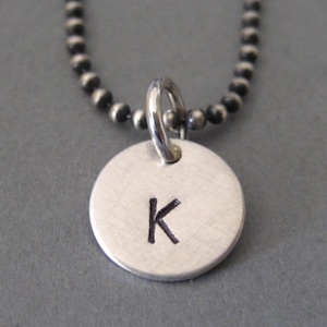 Personalized Sterling Silver Pendant Hand Stamped Initials Symbol or Letter ID Charm 3/8 inch