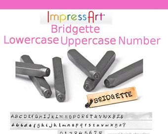 BRIDGETTE ImpressArt Letter Alphabet Number Metal STAMPS 3mm Font 1/8 inch UPPERcase LowerCASE Jewelry Hand Stamping Tools Individual Sets
