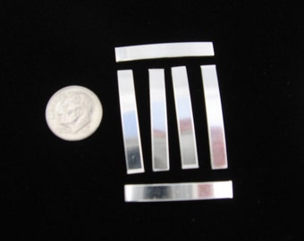 12 gauge Sterling Silver BARS 1-1/4  x 3/16 Inch x 2mm THICK Hand Stamping Rectangle 2 mm 12 ga Blank Id Tag Drop 12g Thick Solid Sterling