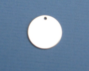 3/8 Inch Sterling Silver Discs Metal Stamping Blanks Smooth Burnish Fine JEWELRY GRADE Discs with HOLE for Pendant Necklaces Charm Bracelets