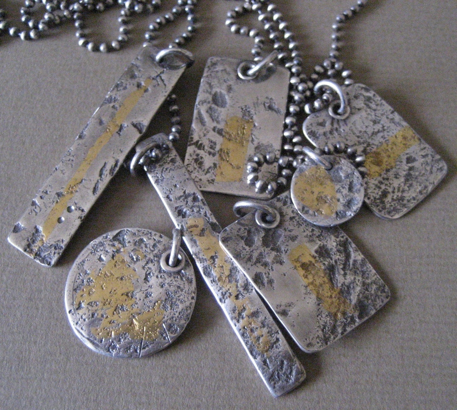 Handmade Sterling Silver Heart Pendant Brass Rivet Custom | Etsy