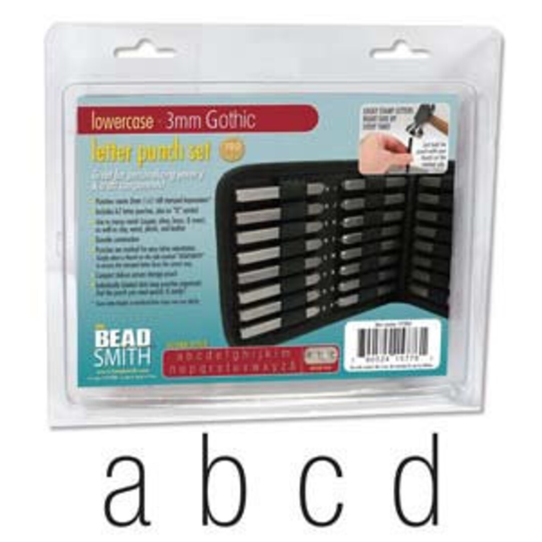 3mm Metal Stamp Letter Set 1/8 Inch LOWERCASE Punch 27 Pc With Case ...