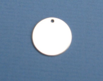 1/2 x 22ga Sterling Silver metal Hand Stamp puste tarcze z otworem na biżuterię podejmowania tłoczenie dysków 0,5 cala 22 Gauge 13mm gładka ilość 6