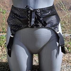 Patent leather garter belt