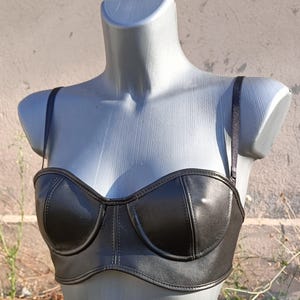 Leather bra, bustier