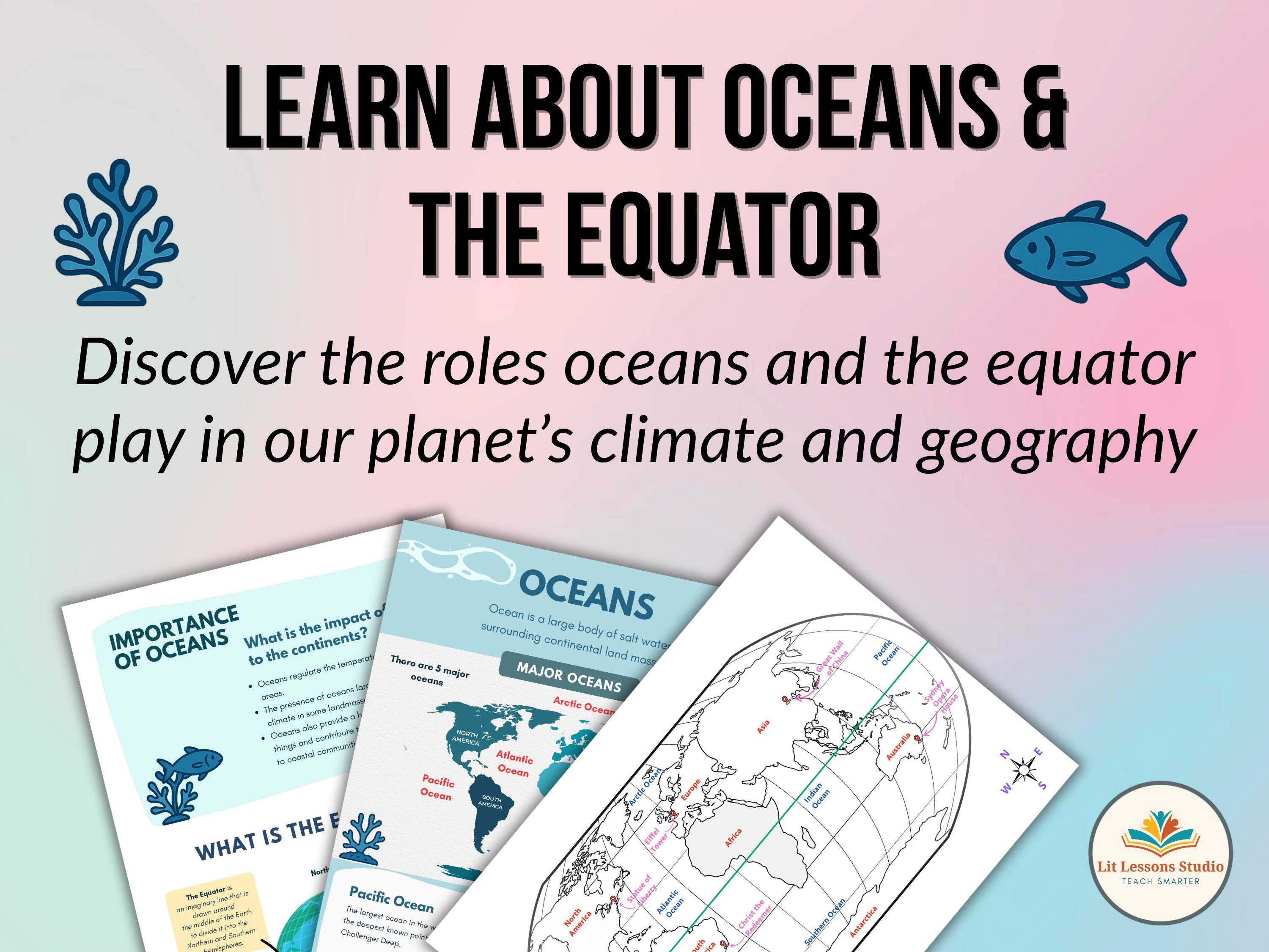 Continents, Oceans & Landmarks Worksheet Bundle β Map Activities, Mini ...