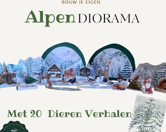 Afdrukbare Storytelling Diorama Kit met Winter Alpen dieren | DIY Alpen Tafereel, Educatief Knutselproject voor Kinderen