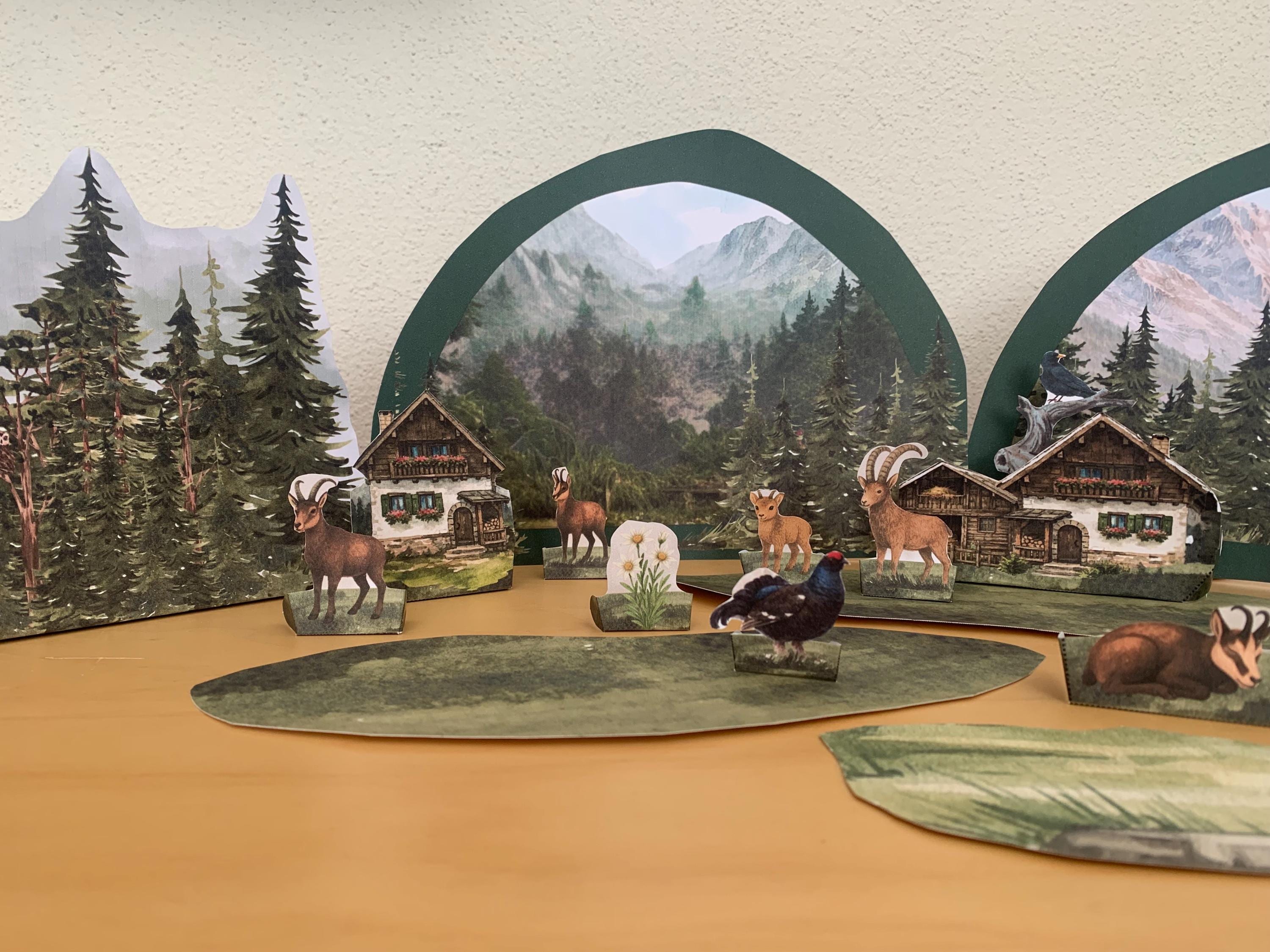 Printable Alps Summer Diorama | Alpine Mountain Paper Craft for Kids ...