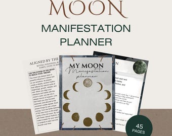 MAANMANIFESTATIE Planner: maanmanifestatie | Afdrukbaar dagboek maanfasen | Maanintenties | Digitaal maandagboek pdf | Maanwerkboek