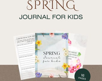 Lente-natuurdagboek voor kinderen (printbaar), mindfulness-dagboek, schrijfopdrachten voor buiten (pdf)