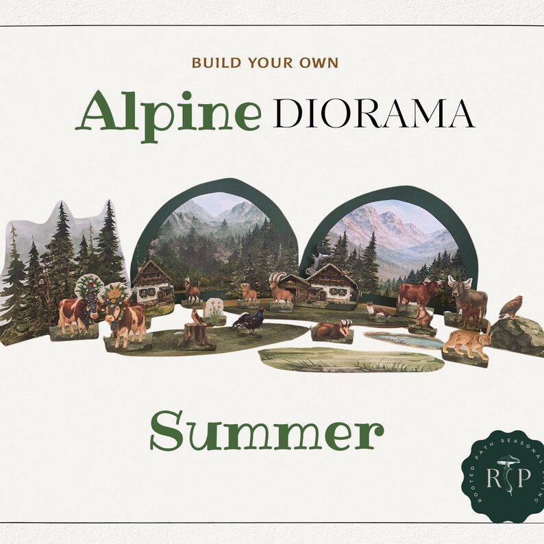 Printable Alps Summer Diorama | Alpine Mountain Paper Craft for Kids ...