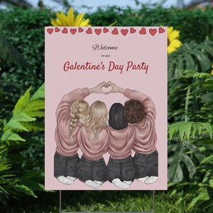 Galentine&#39;s Day Welcome Sign Party Poster, Galentine&#39;s Day Party Sign, Galentine&#39;s Day Party Poster, Galentine&#39;s Day Party Welcome Sign