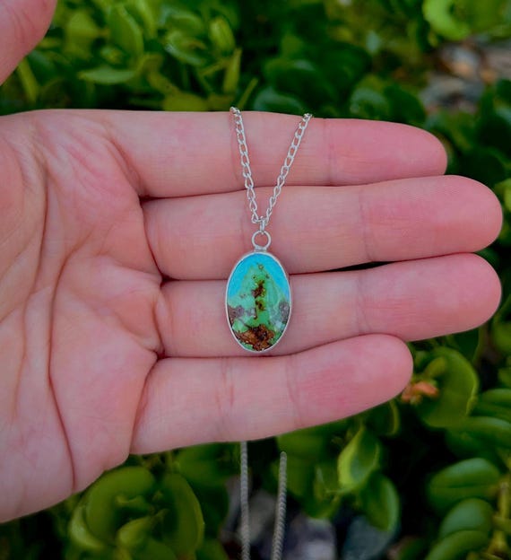 Sun-kissed Sonoran Gold Turquoise Necklace Handmade Fine Silver