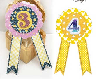 Scalloped Badge Rosette Svg for Diy Birthday Party Favors