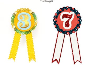 Scalloped Badge Rosette Svg for Diy Birthday Party Favors