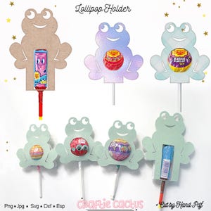 Frog Lollipop Holder | Candy Packaging Template | Birthday Party Packaging