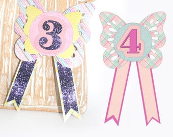Butterfly Badge Rosette Svg for Diy Birthday Party Favors