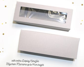 Rectangle Long Gift Box with window ( extra Display Card for Keychain Macrame )