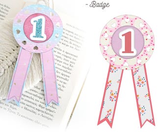 Heart Badge Rosette Svg for Diy Birthday Party Favors
