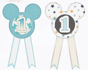 Mouse Badge Rosette Svg for Diy Birthday Party Favors