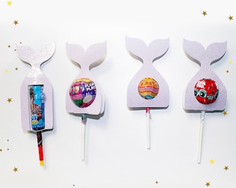 Mermaid Lollipop Holder | Candy Packaging Template | Birthday Party Packaging
