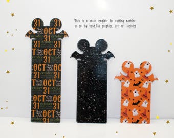 Bat Mouse Halloween Bookmark Cut File | Reading Accessories Svg Template