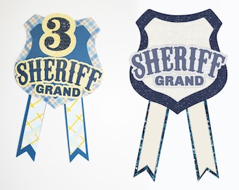 Sheriff Shield Badge Rosette Svg for Diy Boys Birthday Party Favors