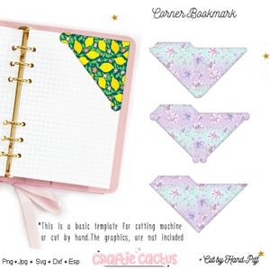 File di taglio per segnalibro angolare / Modello SVG per accessori di lettura