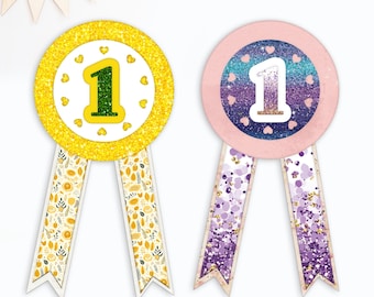 Circle with hearts Badge Rosette Svg for Diy Birthday Party Favors