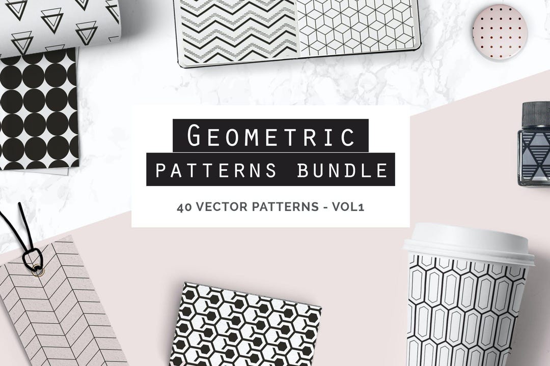 Geometric Patterns Bundle - 40 Seamless Vector Designs for Print & Web ...