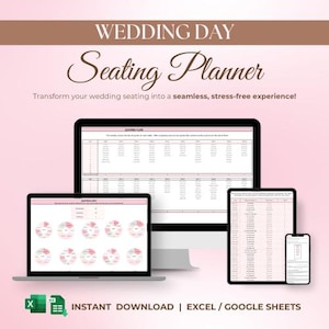 Wedding Day Seating Planner | Digital file | Instant Download