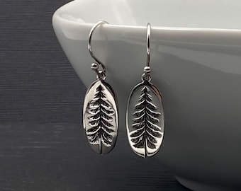 Silver Tree Dangle Earrings, Tree Hook Earring Gifts for Women, Forest Jewelry
